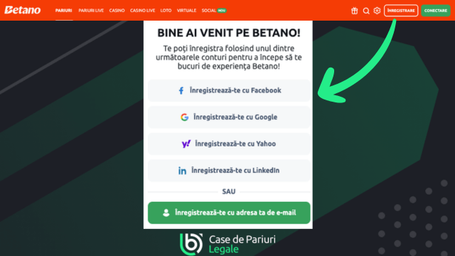 betano înregistrare cod promoțional 
