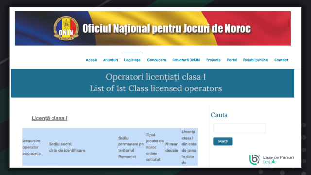 unde să cauți licența unui operator de jocuri de noroc în România